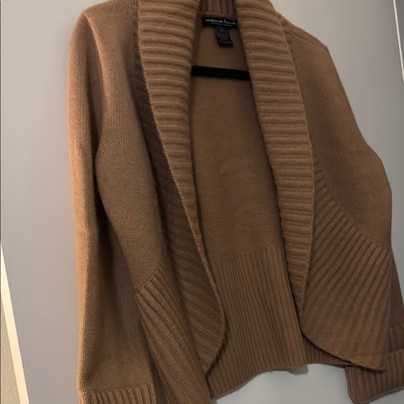 Marina Luna Tan Shrug with Shawl Collar - 100% Cashmere - Size L - Picture 7 of 7